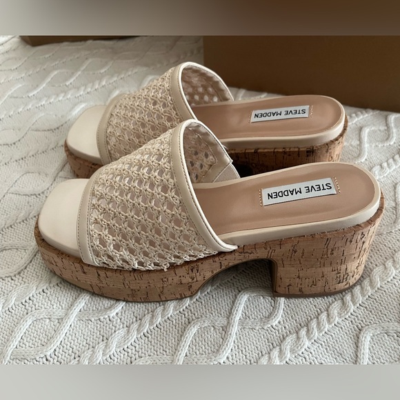 Steve Madden “Bone” Platform Slip on Platform Sandals Women’s Size 9.5 - Picture 9 of 14